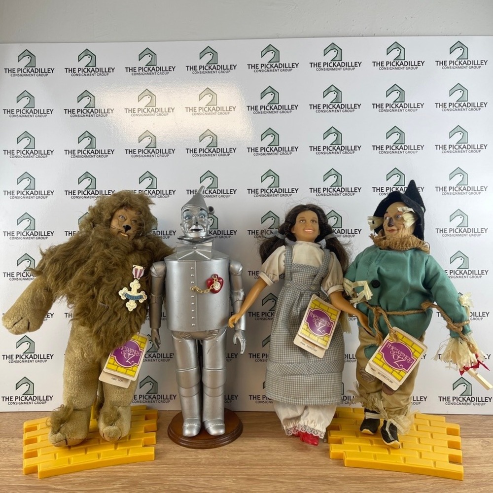Vintage Wizard of Oz Doll Set Dorothy Tin Man Scarecrow Lion Turner 1988 12in